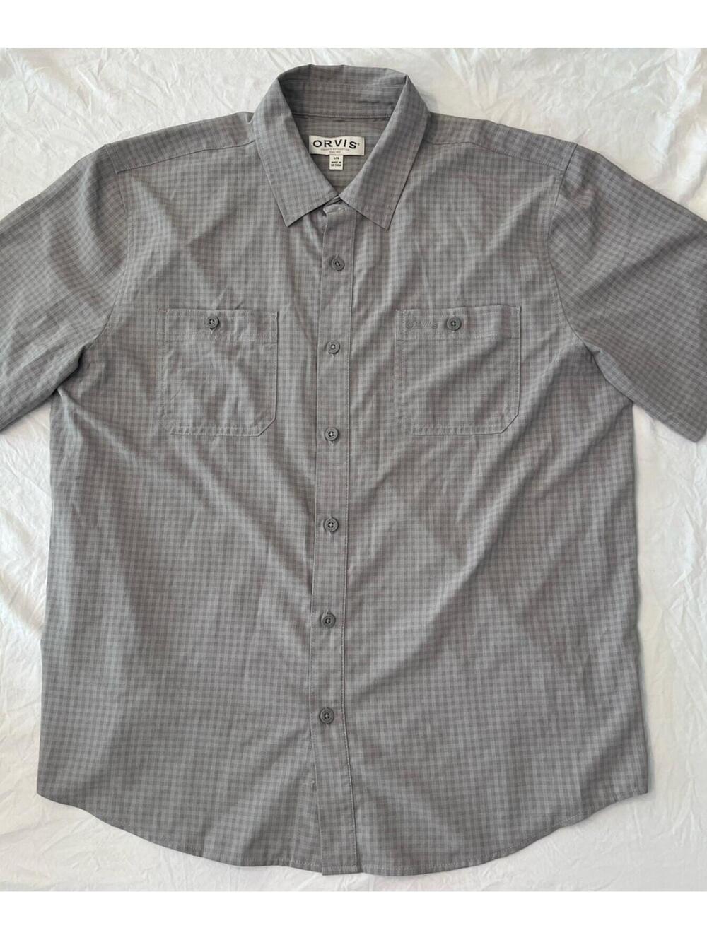 Orvis Men's Short Sleeve Plaid Button-Up Shirt - Size Large